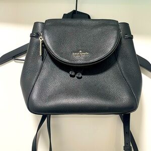 kate spade black leather backpack